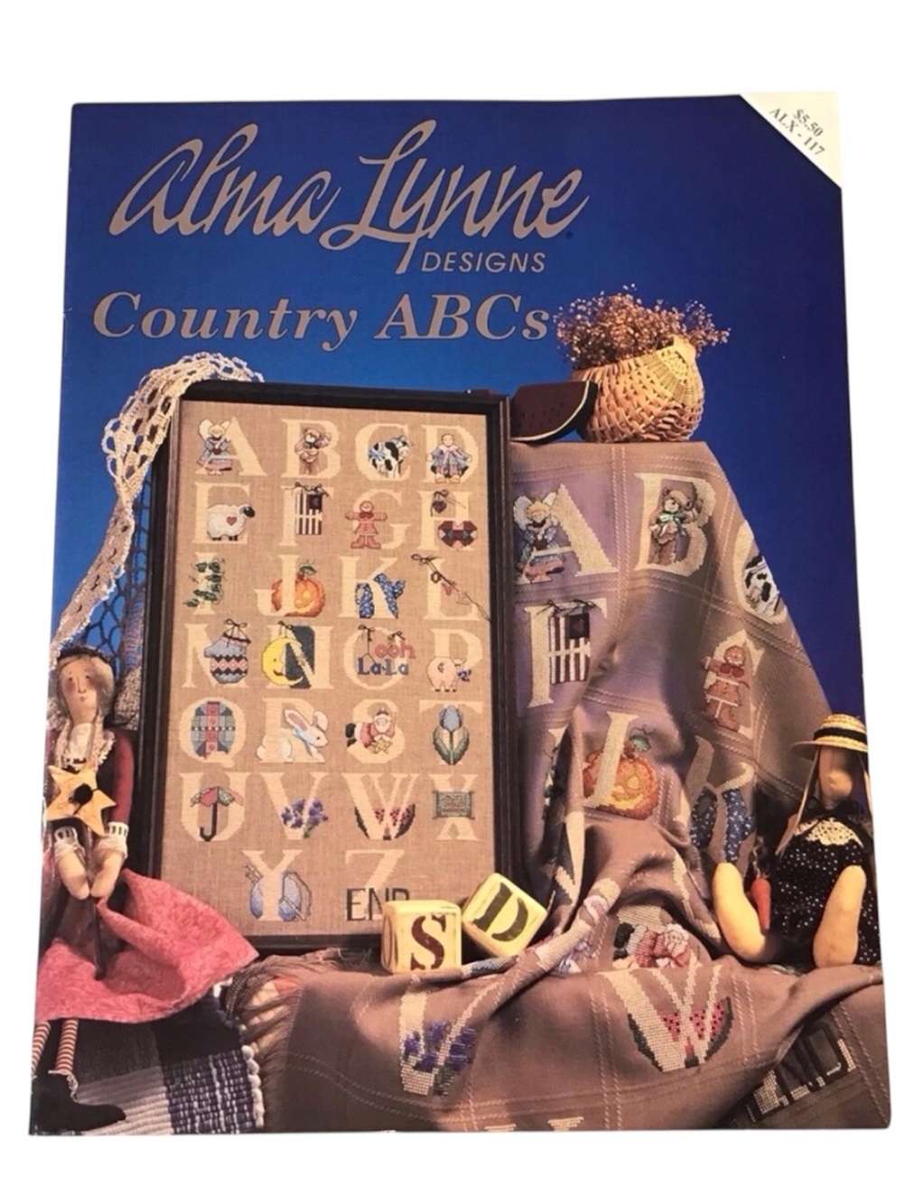 1994 Cross-Stitch Pattern Leaflet Country ABCs Alphabet Letters by Alma Lynne